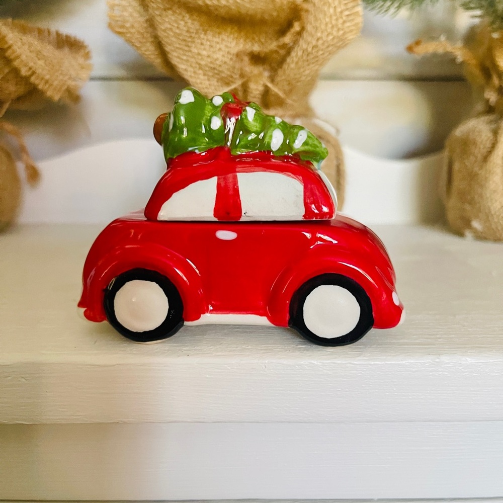 World Market Christmas Red Car Salt and Pepper Shaker